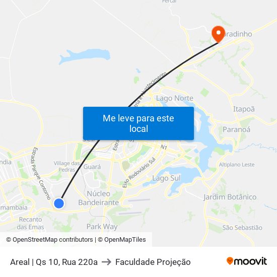 Areal | Qs 10, Rua 220a to Faculdade Projeção map