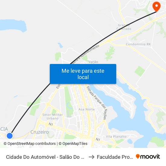 Cidade Do Automóvel - Salão Do Automóvel to Faculdade Projeção map