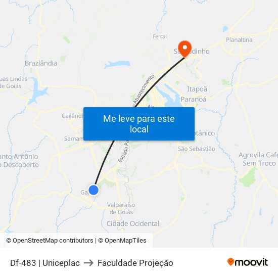 Df-483 | Uniceplac to Faculdade Projeção map