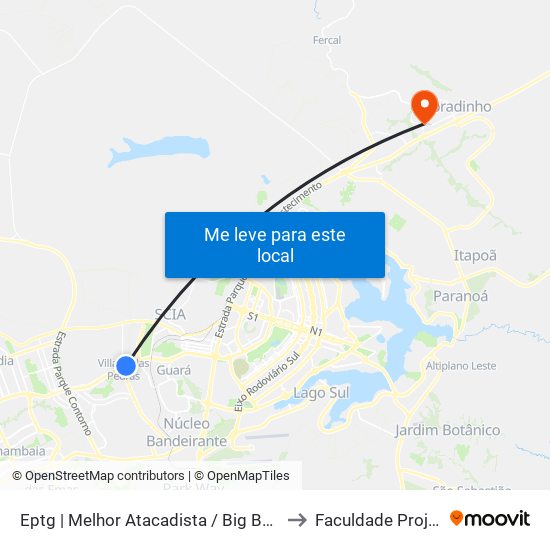 Eptg | Melhor Atacadista / Big Box / Oba to Faculdade Projeção map