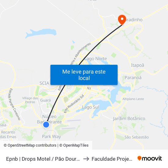 Epnb | Drops Motel / Pão Dourado to Faculdade Projeção map