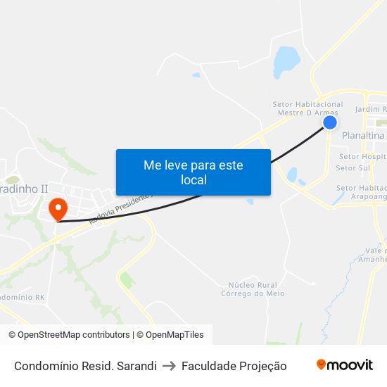 Condomínio Resid. Sarandi to Faculdade Projeção map