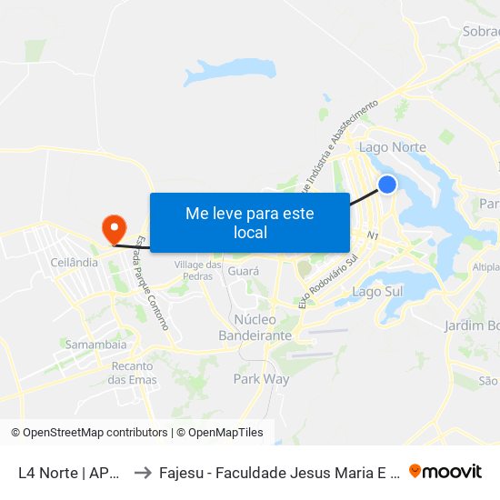 L4 Norte | Apcef to Fajesu - Faculdade Jesus Maria E José map