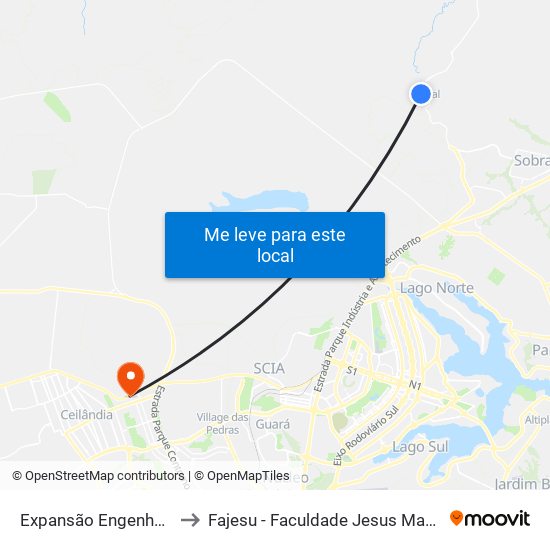 Expansão Engenho Velho to Fajesu - Faculdade Jesus Maria E José map