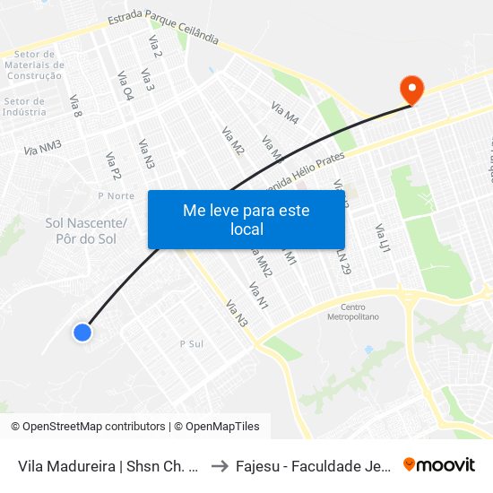 Vila Madureira | Shsn Ch. 36, Conj. 22 «Volta« to Fajesu - Faculdade Jesus Maria E José map