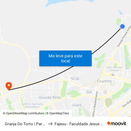 Granja Do Torto | Parque Digital to Fajesu - Faculdade Jesus Maria E José map