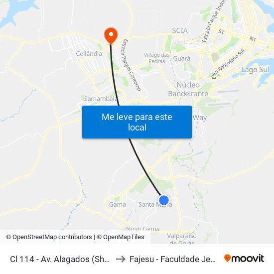 Cl 114 - Av. Alagados (Shopping/Delegacia) to Fajesu - Faculdade Jesus Maria E José map