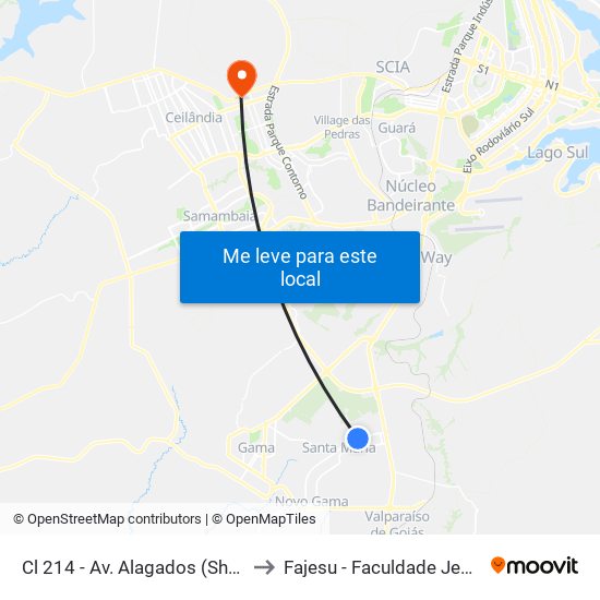 Cl 214 - Av. Alagados (Shopping/Delegacia) to Fajesu - Faculdade Jesus Maria E José map