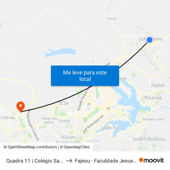 Quadra 11 | Colégio Santo Elias / Cil to Fajesu - Faculdade Jesus Maria E José map