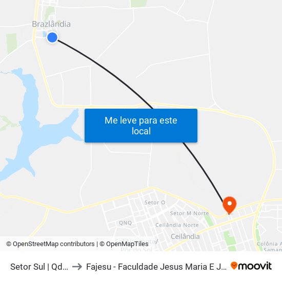 Setor Sul | Qd. 4 to Fajesu - Faculdade Jesus Maria E José map