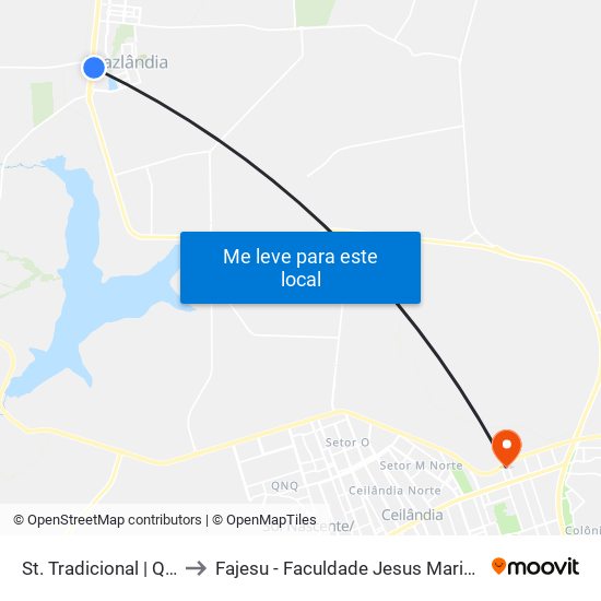 St. Tradicional | Qd. 23 to Fajesu - Faculdade Jesus Maria E José map
