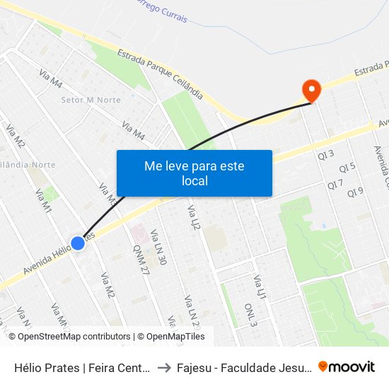Hélio Prates | Feira Central Da Ceilândia to Fajesu - Faculdade Jesus Maria E José map