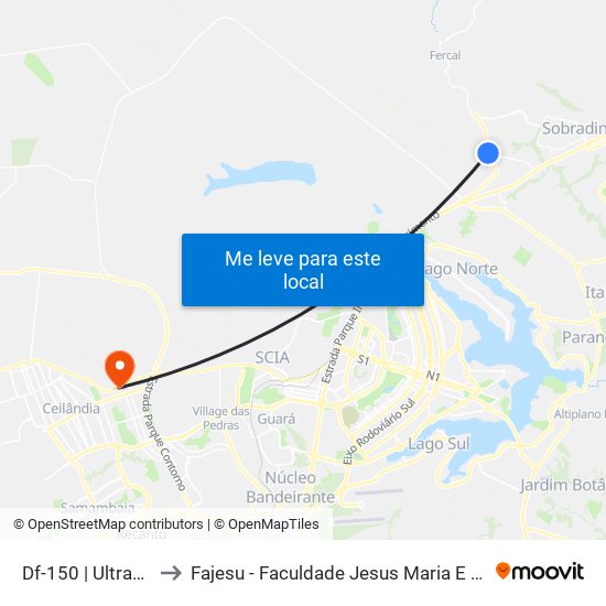 Df-150 | Ultrabox to Fajesu - Faculdade Jesus Maria E José map