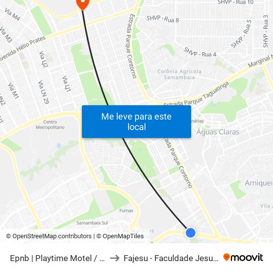 Epnb | Playtime Motel / Granja Modelo to Fajesu - Faculdade Jesus Maria E José map