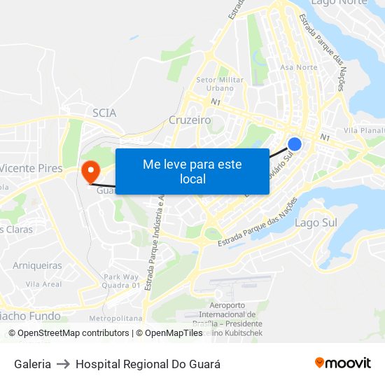 Galeria to Hospital Regional Do Guará map