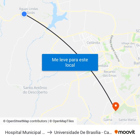 Hospital Municipal Bom Jesus to Universidade De Brasília - Campus Do Gama map