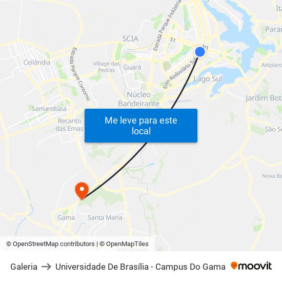 Galeria to Universidade De Brasília - Campus Do Gama map