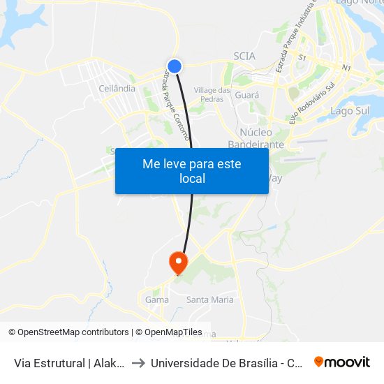 Via Estrutural | Alakazan Festas to Universidade De Brasília - Campus Do Gama map
