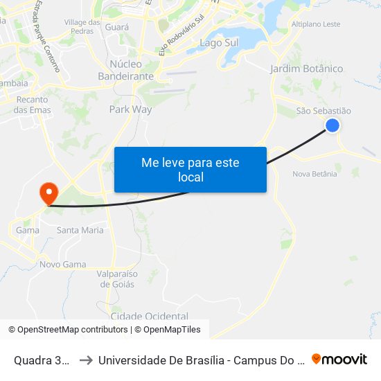 Quadra 35, 5 to Universidade De Brasília - Campus Do Gama map