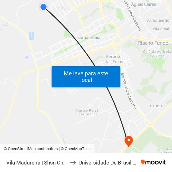 Vila Madureira | Shsn Ch. 36, Conj. 22 «Volta« to Universidade De Brasília - Campus Do Gama map