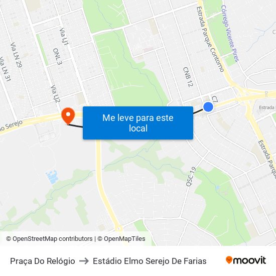 Praça Do Relógio to Estádio Elmo Serejo De Farias map