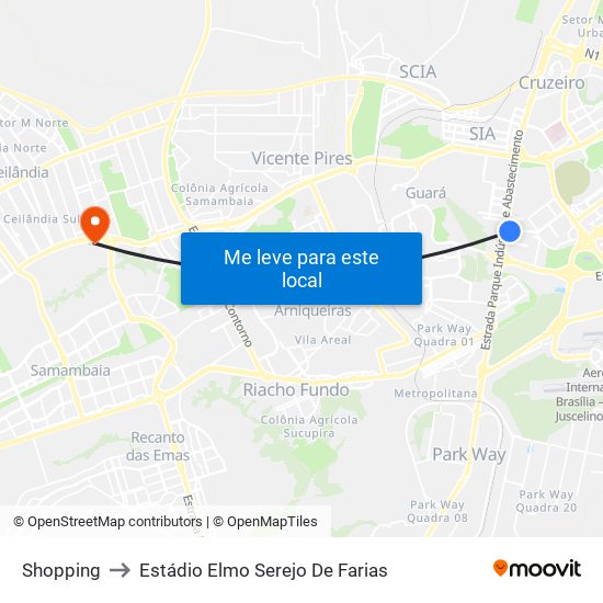 Shopping to Estádio Elmo Serejo De Farias map