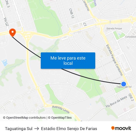Taguatinga Sul to Estádio Elmo Serejo De Farias map