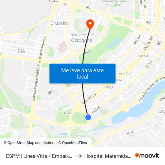 Sps | Linea Vitta to Hospital Maternidade Brasília map