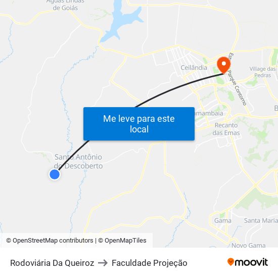 Rodoviária Da Queiroz to Faculdade Projeção map