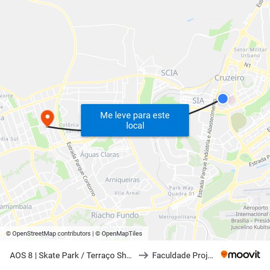 AOS 8 | Skate Park / Terraço Shopping to Faculdade Projeção map