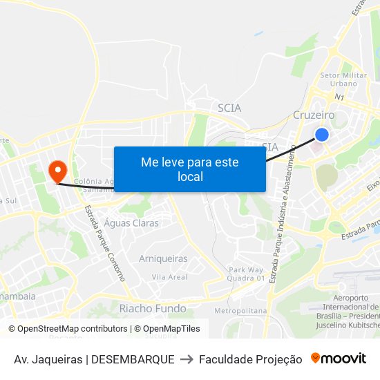 Av. Jaqueiras | DESEMBARQUE to Faculdade Projeção map
