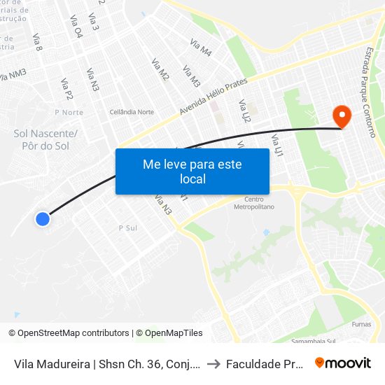 Vila Madureira | Shsn Ch. 36, Conj. 22 «Volta« to Faculdade Projeção map