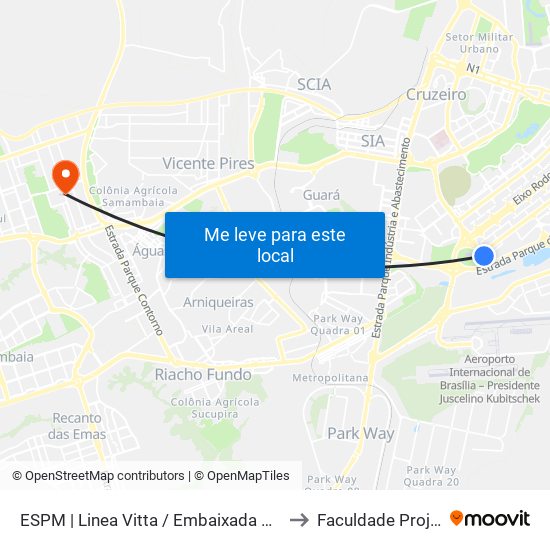 ESPM | Linea Vitta / Embaixada do Iraque to Faculdade Projeção map