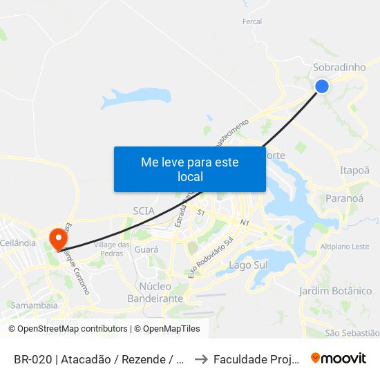 BR-020 | Atacadão / Rezende / Atalaia to Faculdade Projeção map