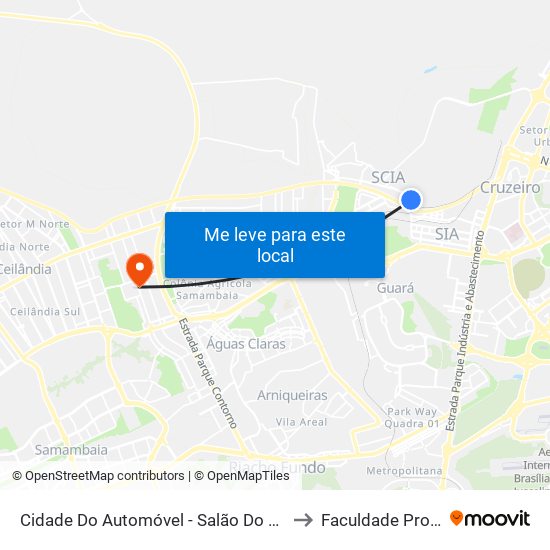 Cidade Do Automóvel - Salão Do Automóvel to Faculdade Projeção map