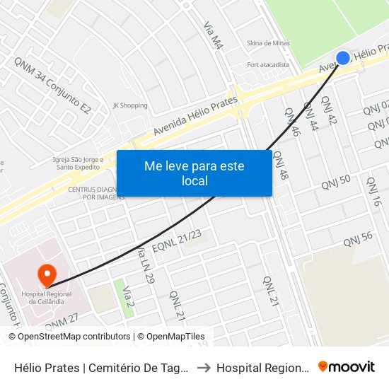 Hélio Prates | Cemitério De Taguatinga / Fort Atacadista to Hospital Regional De Ceilândia map