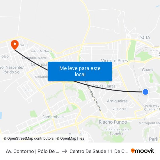 Av. Contorno | Pólo De Modas to Centro De Saude 11 De Ceilândia map