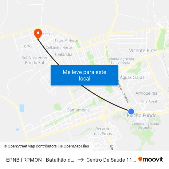Epnb | Rpmon - Batalhão De Polícia Montada to Centro De Saude 11 De Ceilândia map