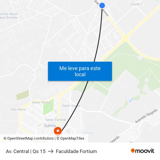 Av. Central | Qs 15 to Faculdade Fortium map