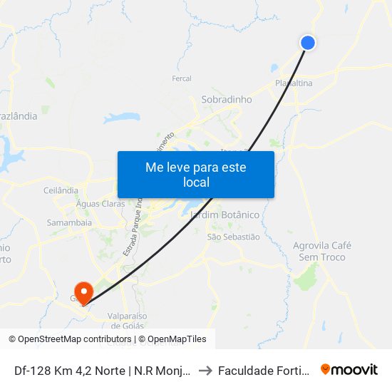 Df-128 Km 4,2 Norte | N.R Monjolo to Faculdade Fortium map