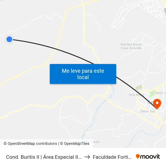 Cond. Buritis II | Área Especial II, 44 to Faculdade Fortium map