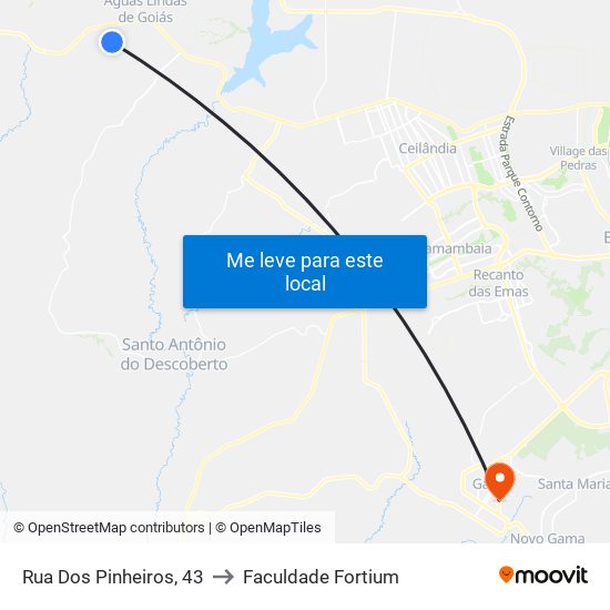Rua Dos Pinheiros, 43 to Faculdade Fortium map