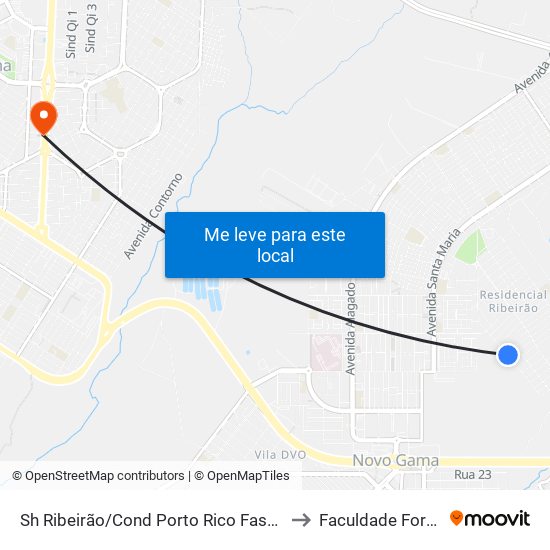 Sh Ribeirão/Cond Porto Rico Fase 2 Q K to Faculdade Fortium map