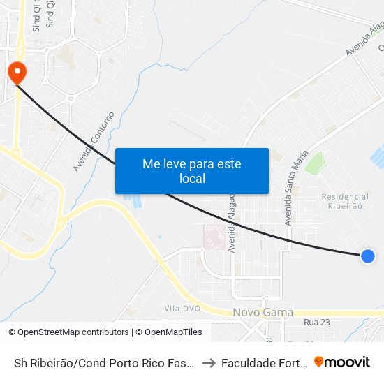 Sh Ribeirão/Cond Porto Rico Fase 2 Q I to Faculdade Fortium map