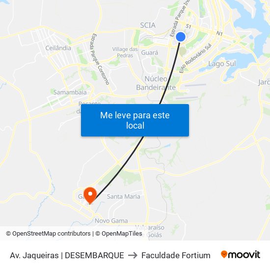 |Somente Desembarque| Av. Jaqueiras - Retorno to Faculdade Fortium map