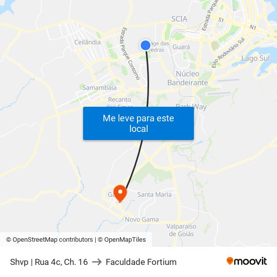 Shvp | Rua 4c, Ch. 16 to Faculdade Fortium map