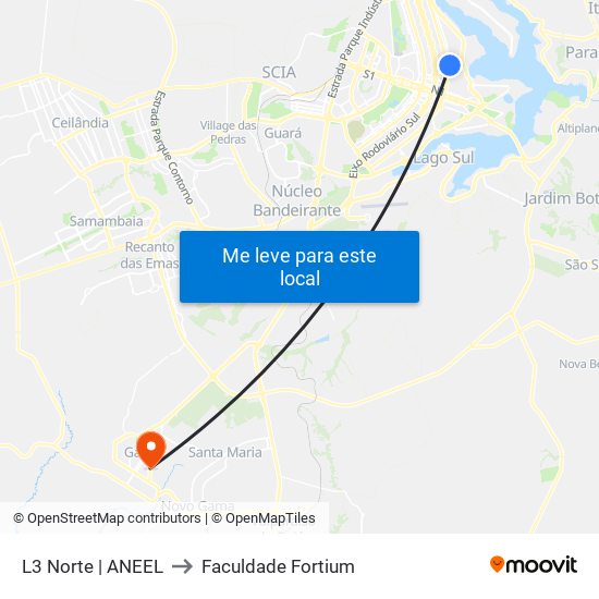 L3 Norte | ANEEL to Faculdade Fortium map