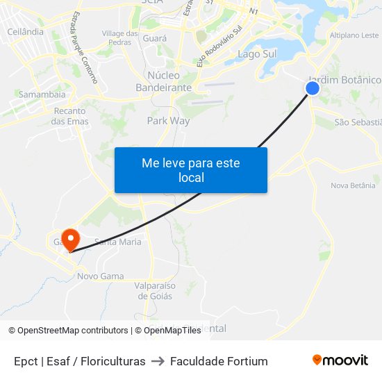 Epct | Esaf / Floriculturas to Faculdade Fortium map