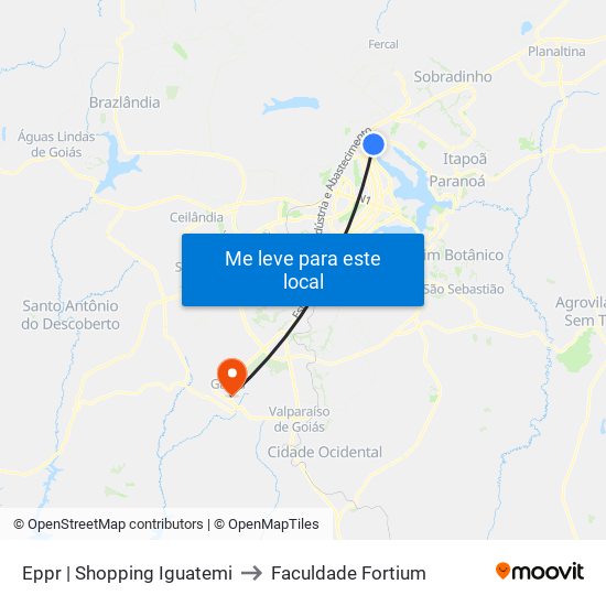Eppr | Shopping Iguatemi to Faculdade Fortium map