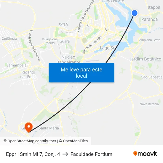 Eppr | Smln Mi 7, Conj. 4 to Faculdade Fortium map